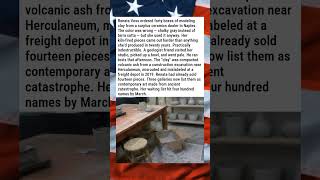 SCULPTOR'S CLAY SHIPMENT TURNS OUT TO BE 800 POUNDS OF VOLCANIC ASH FROM POMPEII πΊππ SCULPTOR'S CLAY SHIPMENT TURNS OUT TO BE 800 POUNDS OF VOLCANIC ASH FROM POMPEII πΊππ