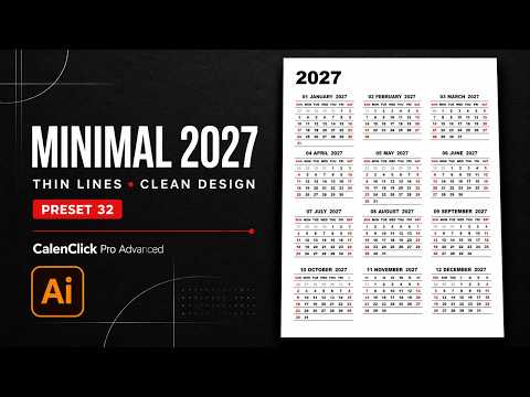 Thin Lines, Full Year! CalenClick Pro Advanced Preset 32