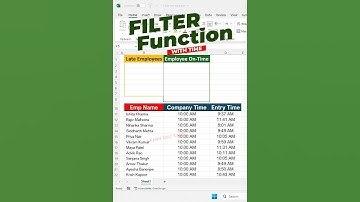Filter Function Calculate Employee in-out time #ExcelTips #FilterFunction #TimeManagement