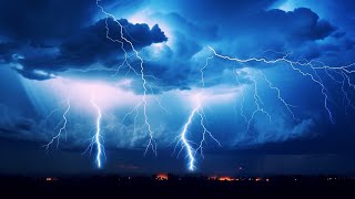 Intense Thunderstorm Sounds for Sleeping | Strong Rainstorm, Powerful Thunder Sounds &amp; Lighning