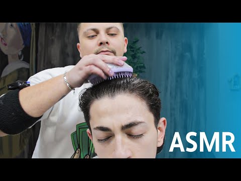 ASMR Therapy For Young Customer In Real Barber Shop (sleep easy)