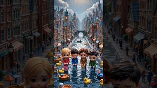 Tiny Kids Save Flooded City with Magic Sponge 😳🧽 | Emotional 3D Animation