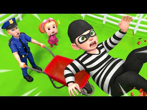 🚨 Stop the Thief! Police Chase on the Farm! 🚓 | Police Song | Kids Safety | Rosoo