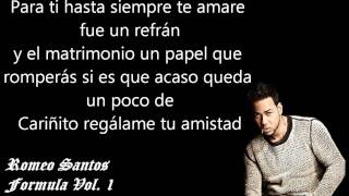 Video thumbnail of "Llevame Contigo - Romeo Santos ♦♦ Letra ♦♦"