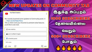How to enable community tab without 1000 subscribers in tamil | New updates | Harisaran Tech