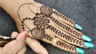 Simple Beautiful Mehndi Design || How To Apply Henna Design || screenshot 4