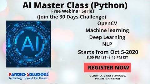 Artificial Intelligence (AI) Master Class Series  30 Days Free by  Pantech Solutions [Oct 5-Nov 4]