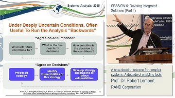 Session 6. Robert Lempert: A new decision science for complex systems
