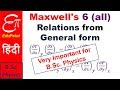 Maxwell's Six (all ) Thermodynamic Relations from General form | video in HINDI