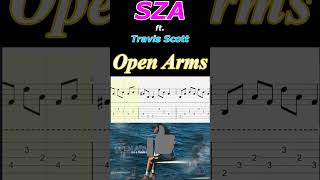 SZA - Open Arms ft Travis Scott TAB EZ Guitar1 #shorts