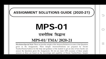 MPS 01 Ignou Solved Assignment 2020-21