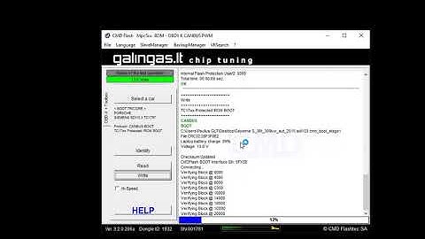 CMDFlash tool in action: Porsche Cayenne S 3.6T SDI10.3 write procedure in BOOT MODE.