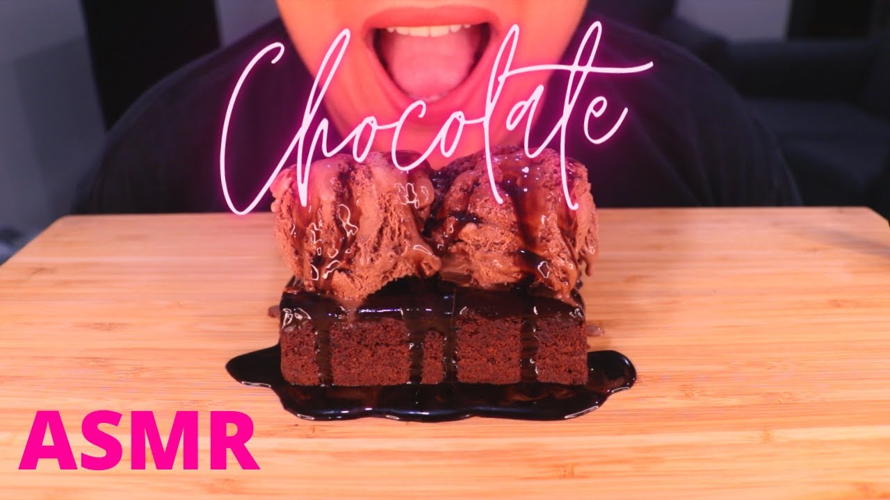 ASMR CHOCOLATE BROWNIE + ICE CREAM DESSERT MUKBANG (NO TALKING) EATING ...