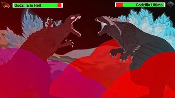 [DC2] Godzilla Singular Point vs Godzilla in Hell | ANIMATION with healthbars