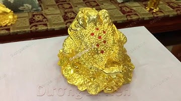 Thiềm Thừ Cóc 3 Chân Cóc tài lộc phong thuỷ mạ dát vàng