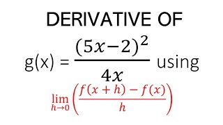 Example 2. Finding the derivative using the Definition of Derivative(long process)G11 Basic Calculus