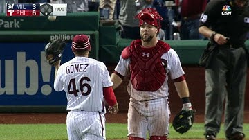 MIL@PHI: Gomez fans Perez to earn the save