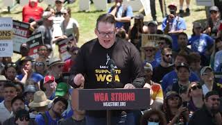 SAG-AFTRAs Duncan Crabtree-Ireland Speaks at WGA Strong Rally in LA