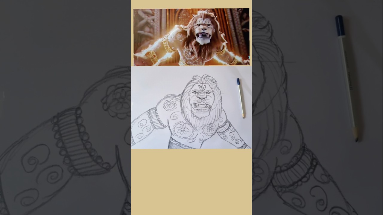 Mahavatar Narsimha drawing