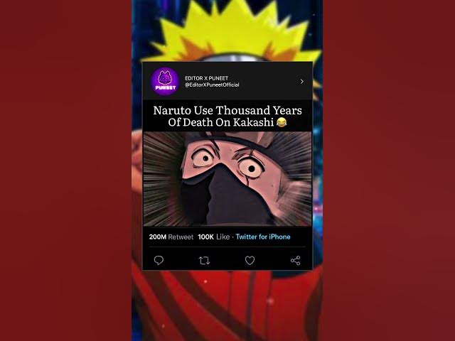 Naruto Use Thousand Years Of Death On Kakashi😂 |#shorts#viral#trending#narutoshippuden#naruto