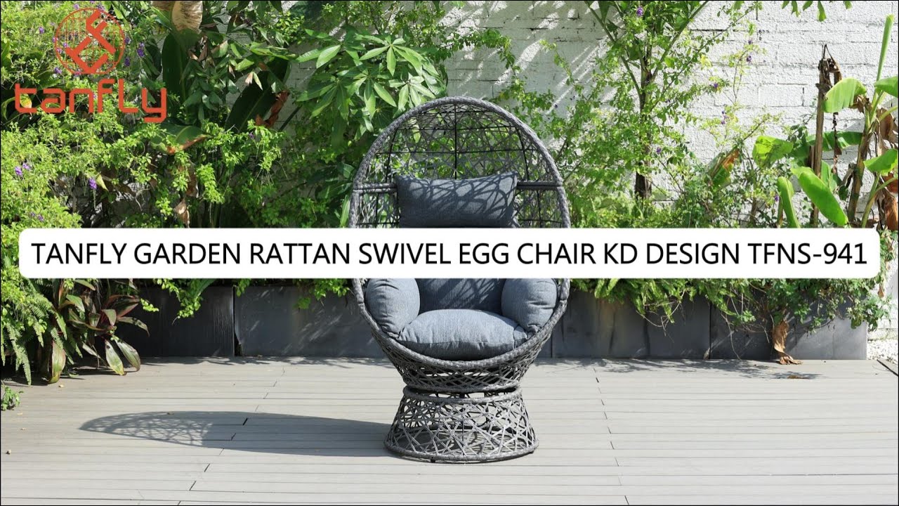 TANFLY GARDEN RATTAN SWIVEL EGG CHAIR KD DESIGN TFNS-941