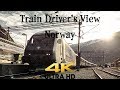 TRAIN DRIVER&#39;S VIEW: Flåm - Myrdal early May in 4K UltraHD