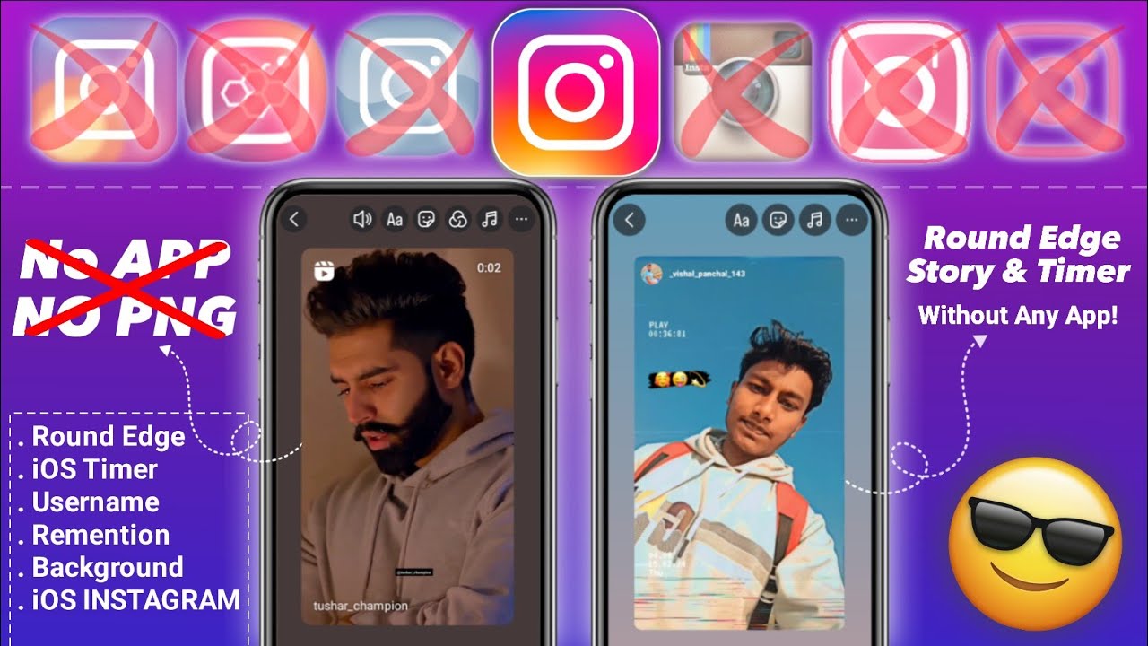 New iOS INSTAGRAM 🥳| Round Edge Story without PNG | Timer+Username ...