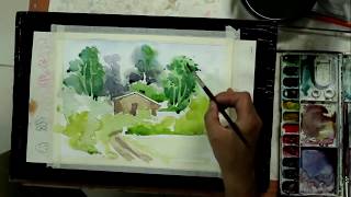 watercolor landscape painting demonstration 2