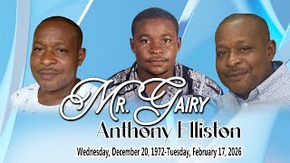 Thanksgiving Service for Gairy Anthony Elliston (December 20, 1972 - February 17, 2026)