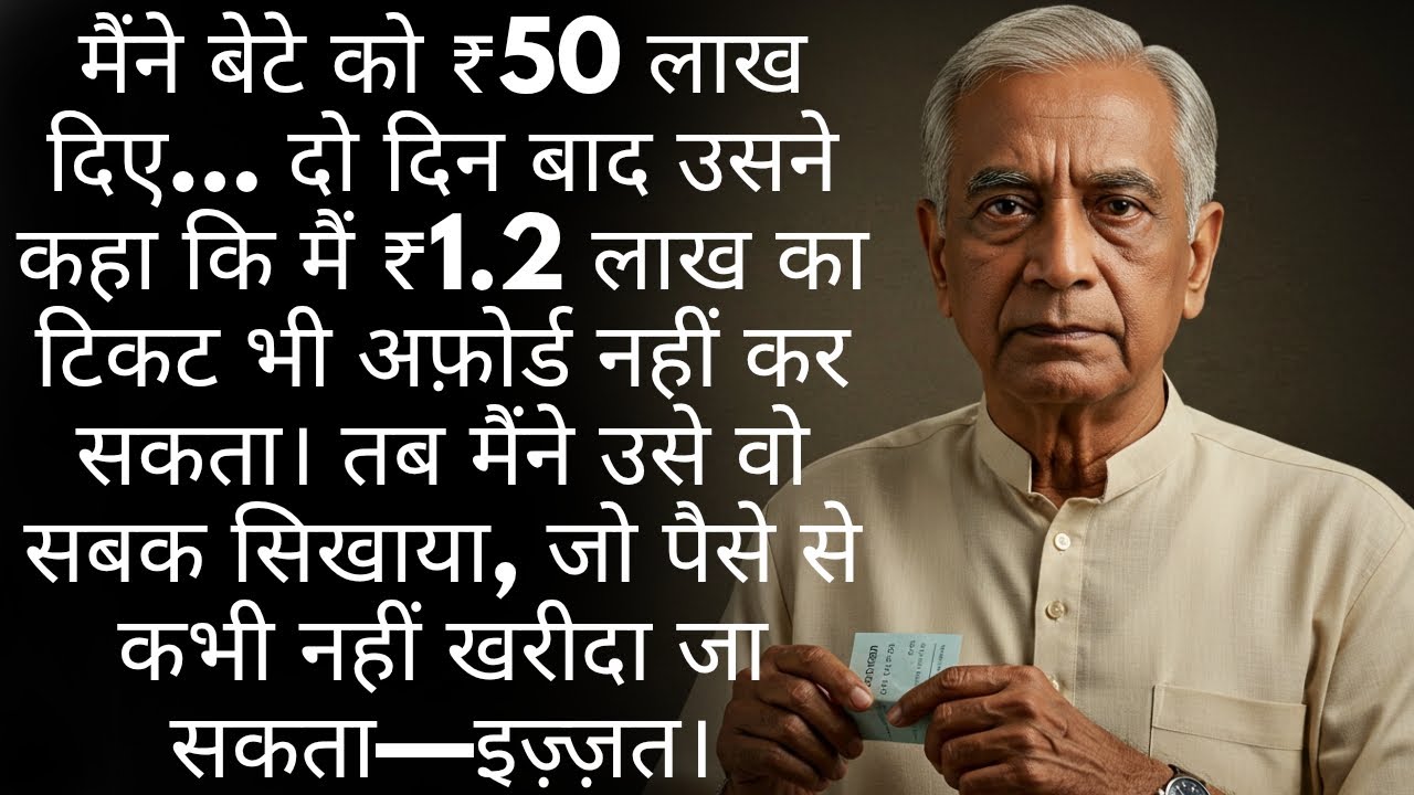मैंने बेटे को ₹50 लाख दिए, और उसने कहा कि मैं ₹1.2 लाख का टिकट भी अफ़ोर्ड नहीं कर सकता — तब मैंने...