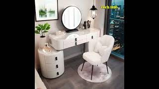 Yalmond Dressing Table with Mirror and Drawers, Makeup Table with Wireless Charging and Bluetooth.