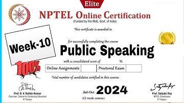 Public Speaking Week - 10 Assignment Answers || NPTEL 2024