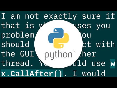 wxPython Pango error when using a while True loop in a thread
