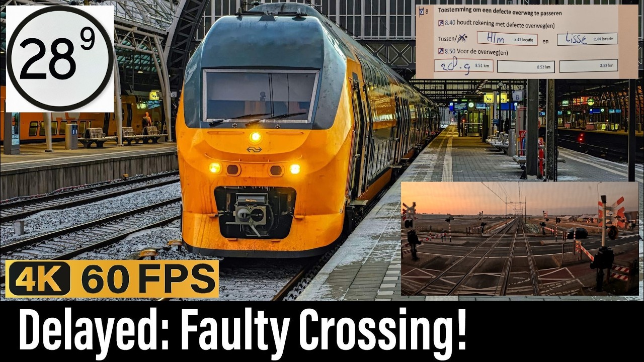 Train Cab Ride NL / Faulty Level Crossing - EI8 / Amsterdam - Haarlem - Roosendaal / VIRM / Jan 2026