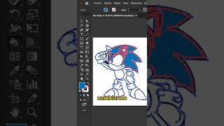 hack De illustrator Para pintar A sonic En adobeillustrator Con El Cubo De Pintura Interactiva