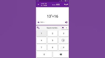 Math Tricks - Training mode - square numbers between 10 and 19 - level 018 (Number Keyboard)