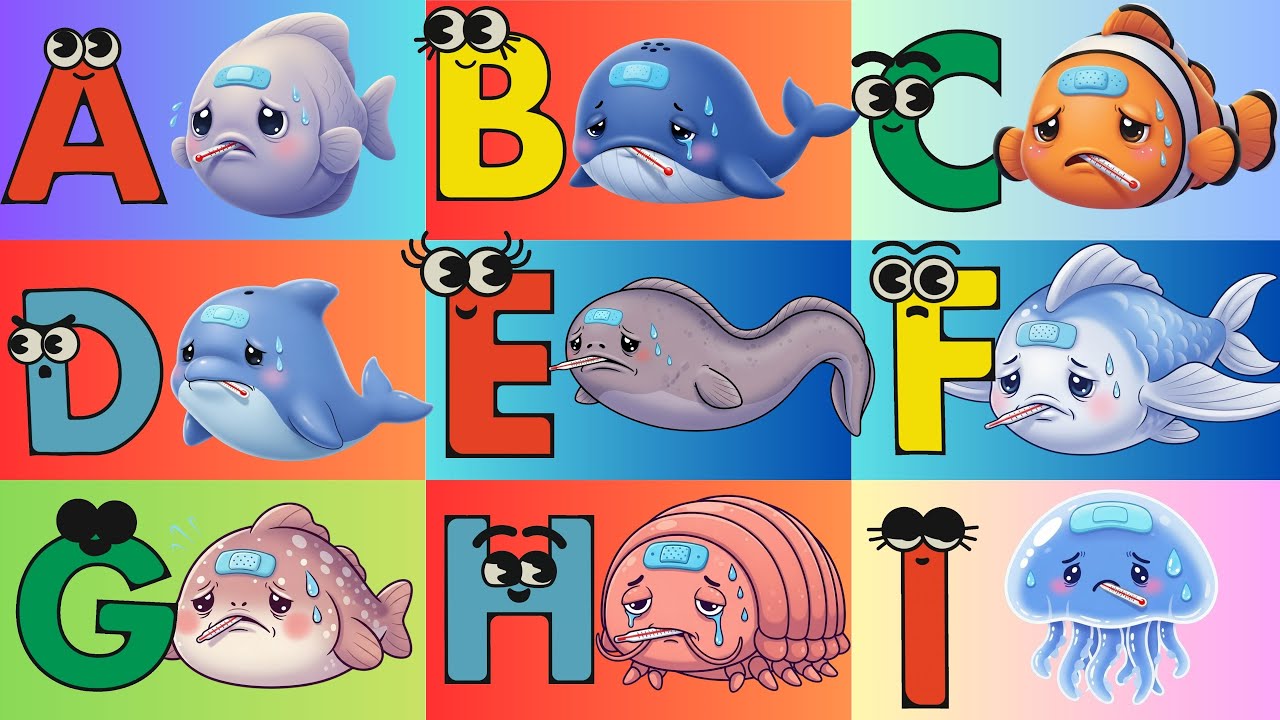 ABC Ocean Animals Fishing Sounds Song 🌊🐟 Funny Kids ABC Video | Protect the Sea & Save Ocean Life 💙