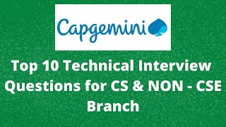 Capgemini Top 10 Technical Interview Questions for CSE & Non-CSE Students 🔥🔥