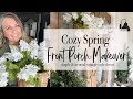 Cozy spring front porch makeover   simple and neutral cottagestyle decor   2024