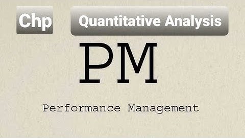 F5 Performance Management (Quantitative Analysis)