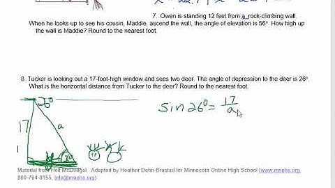 Angles of Elevation and Depression and Trig Word Problems Video