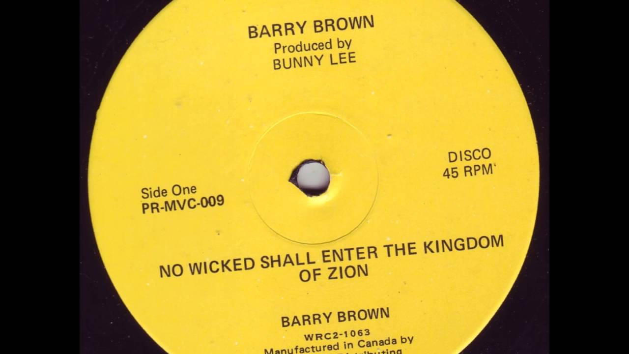 barry brown - no wicked shall enter レコード Barry Brown – No Wicked Shall Enter The Kingdom Of Zion – Vinyl (7