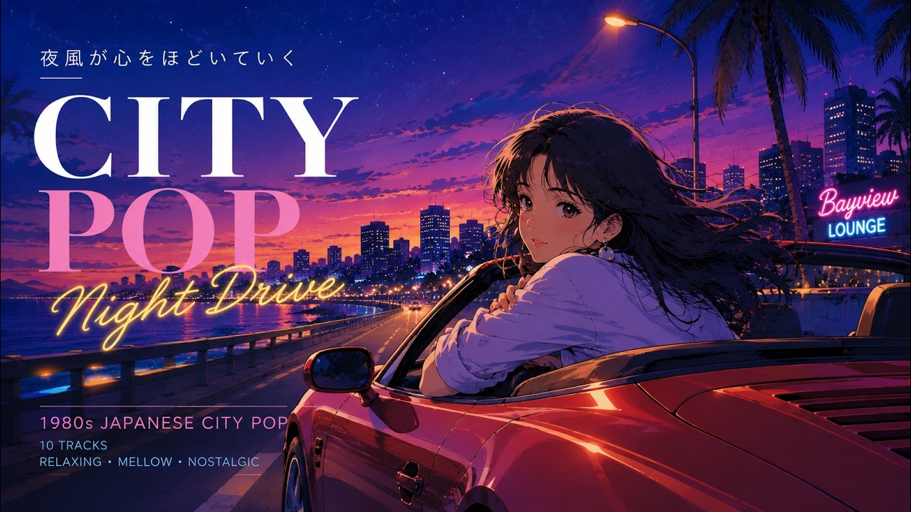 Japanese CityPop Twilight Coastline | Relaxing Seaside Drive 80s
