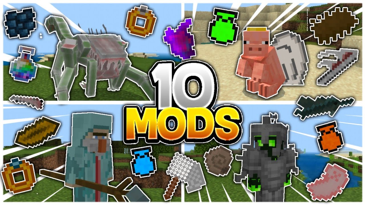 😱TOP 10 MEJORES MODS/ADDONS SURVIVAL para MINECRAFT PE 1.17 a 1.17.11 ...