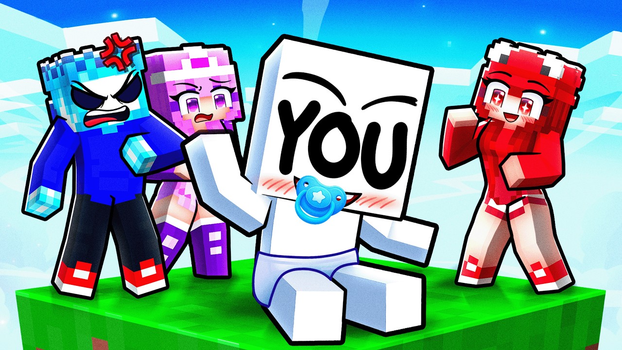 YOU Became a BABY in ONE CHUNK Minecraft!