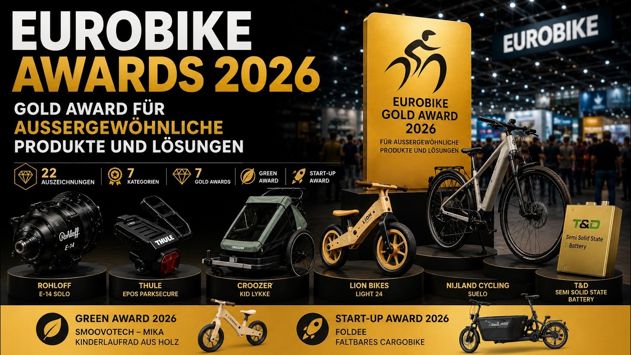 🏆 EUROBIKE 2026 – Gold Awards für außergewöhnliche Produkte und Lösungen