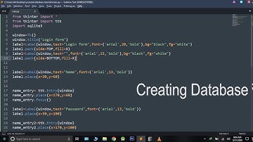 Saving data in database with Python Tkinter Tutorial