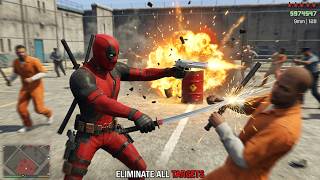 GTA 5 - Deadpool Prison Riot Massacre   Ten Star Escape