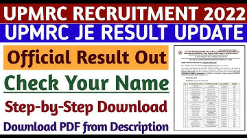 UPMRC JE Result | UPMRC JE Result Out | UPMRC Result 2023 #UPMRC_JE_Result