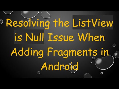 Resolving the ListView